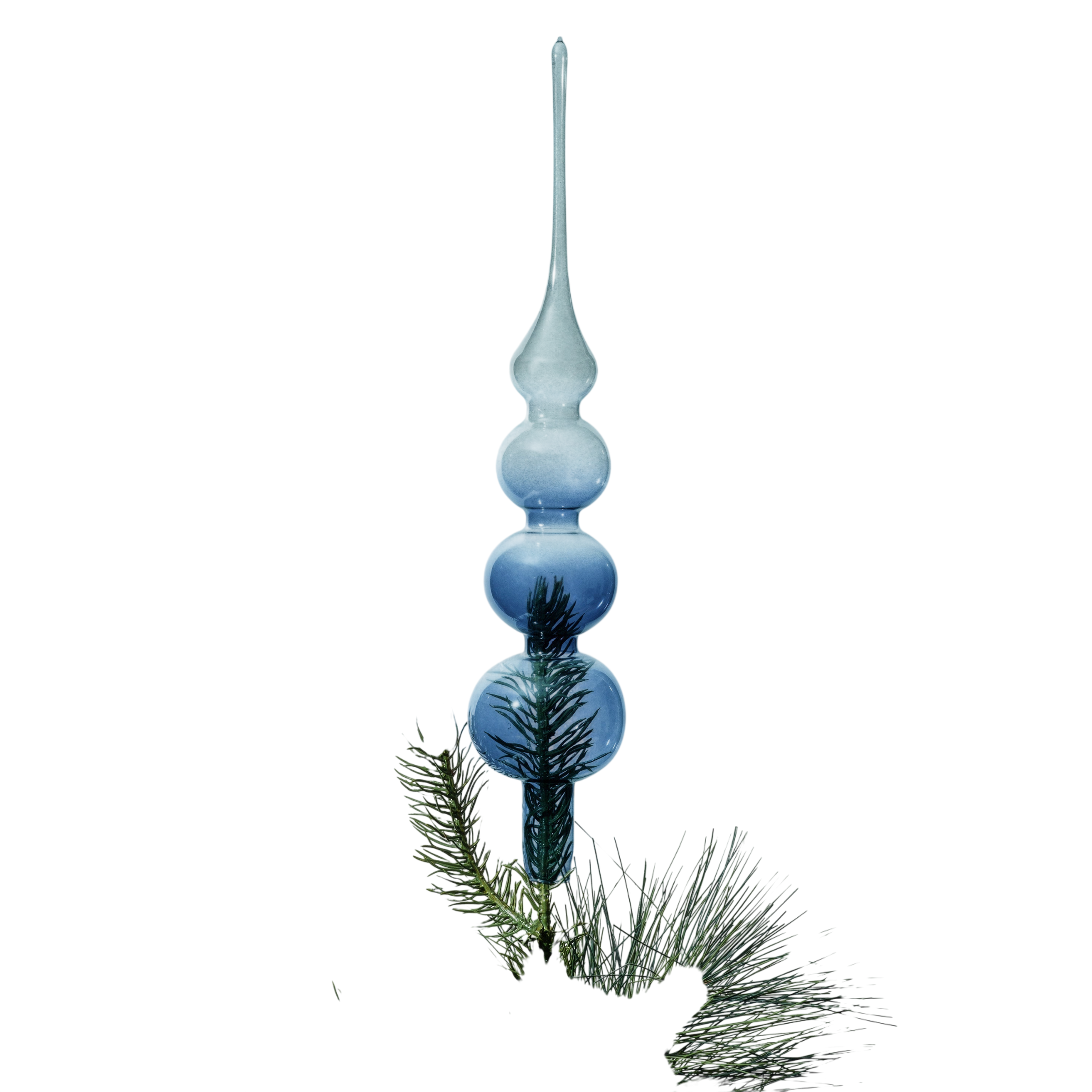 Glass Bubble Ombre Tree Topper - Navy and Grey