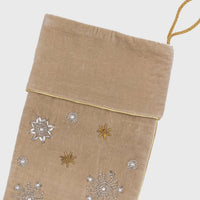 Snowflake Stocking - Taupe (XL)