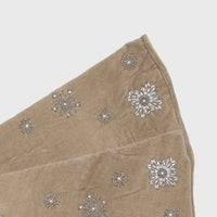 Extra Large Snowflake Tree Skirt - Taupe