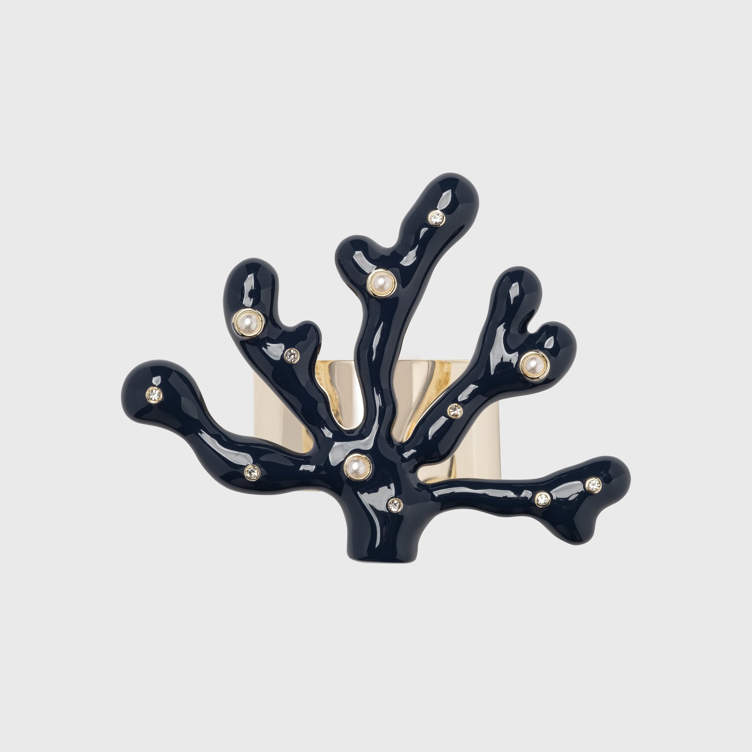 Coral Napkin Rings - Navy (Set of 4)