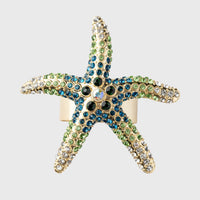 Sparkling Starfish Napkin Rings - Green (Set of 4)