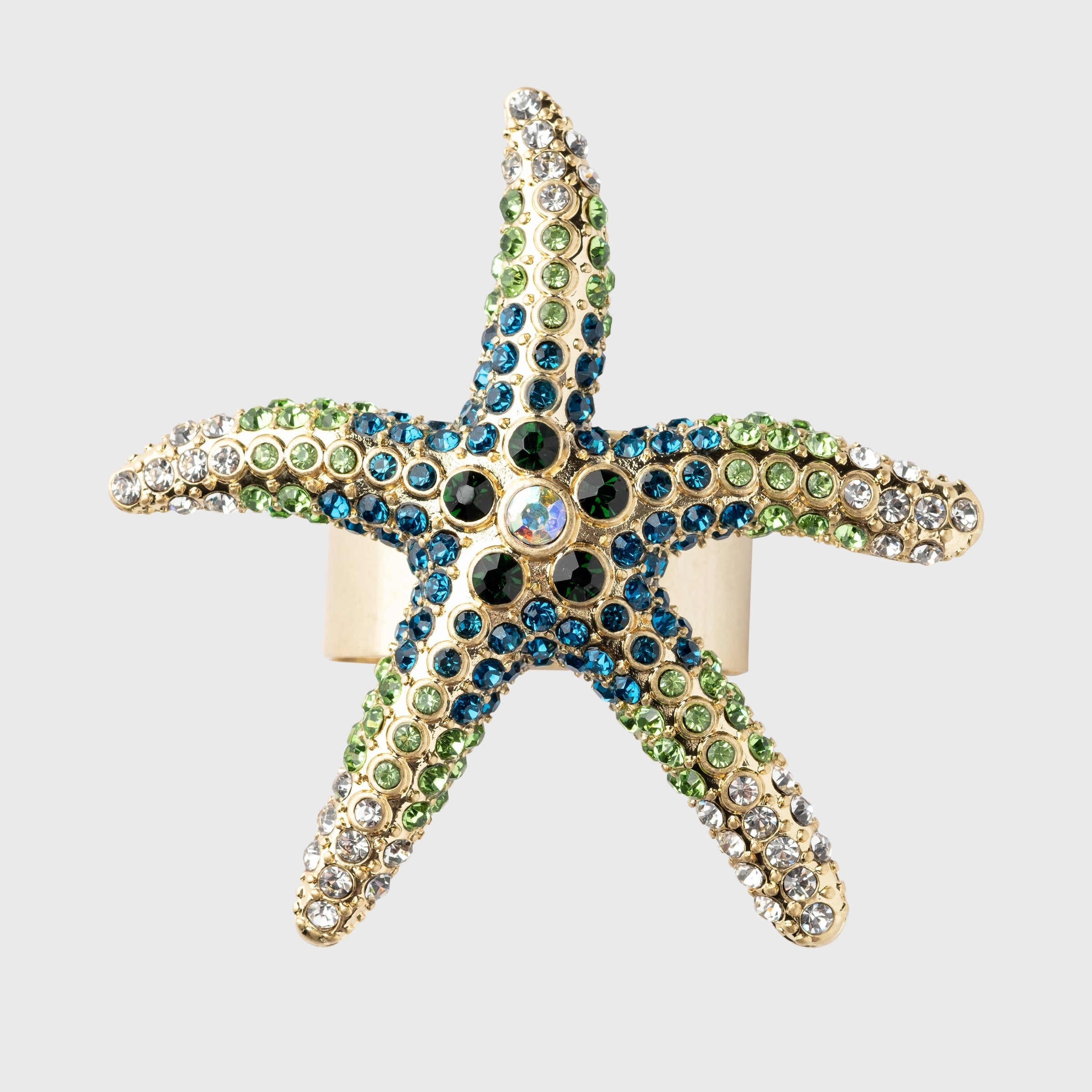 Sparkling Starfish Napkin Rings - Green (Set of 4)