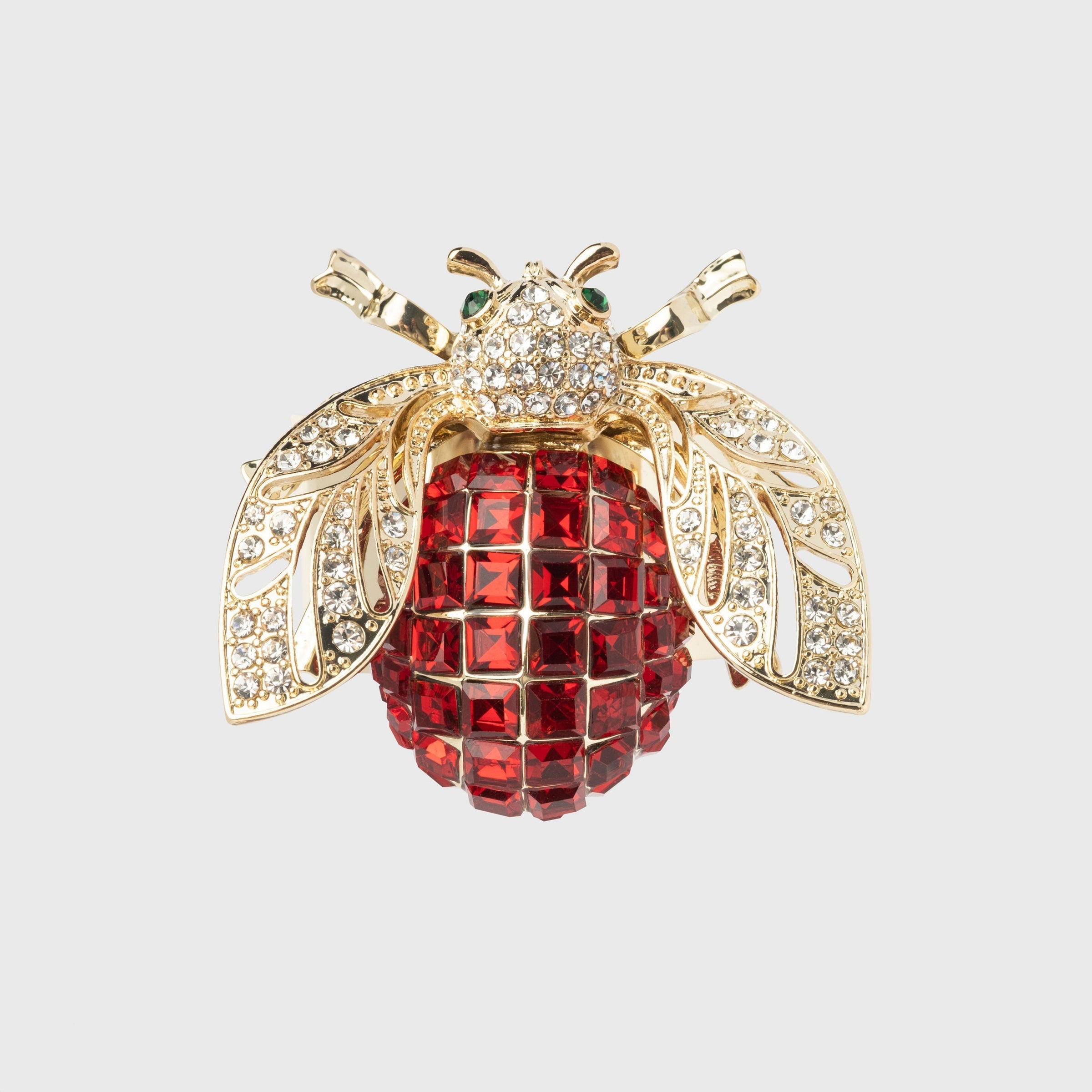 Large Sparkle Bee Napkin Ring - Ruby (Set of 4)