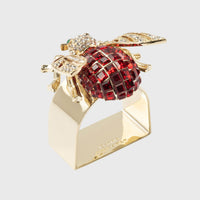 Large Sparkle Bee Napkin Ring - Ruby (Set of 4)