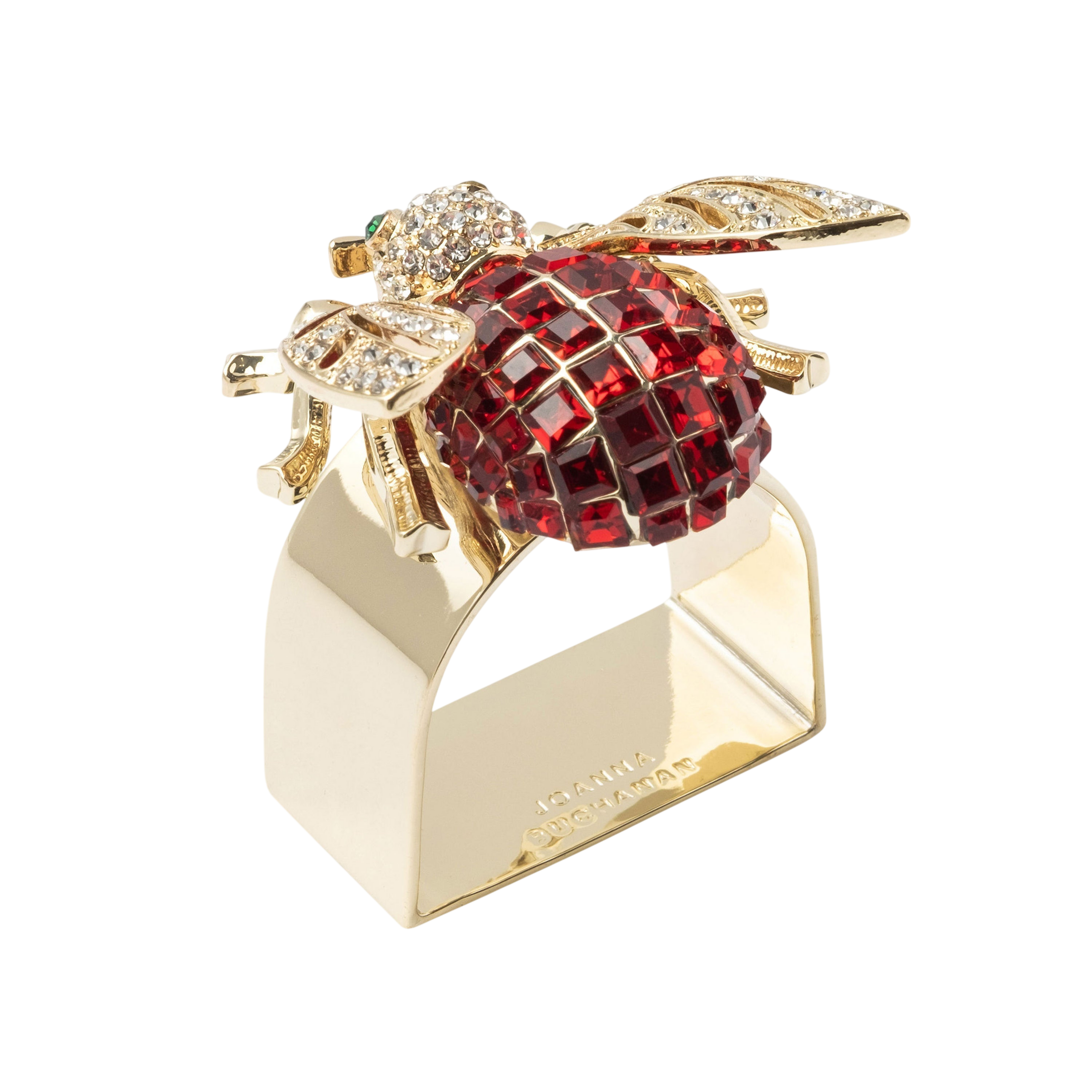 Large Sparkle Bee Napkin Ring - Ruby (Set of 4)