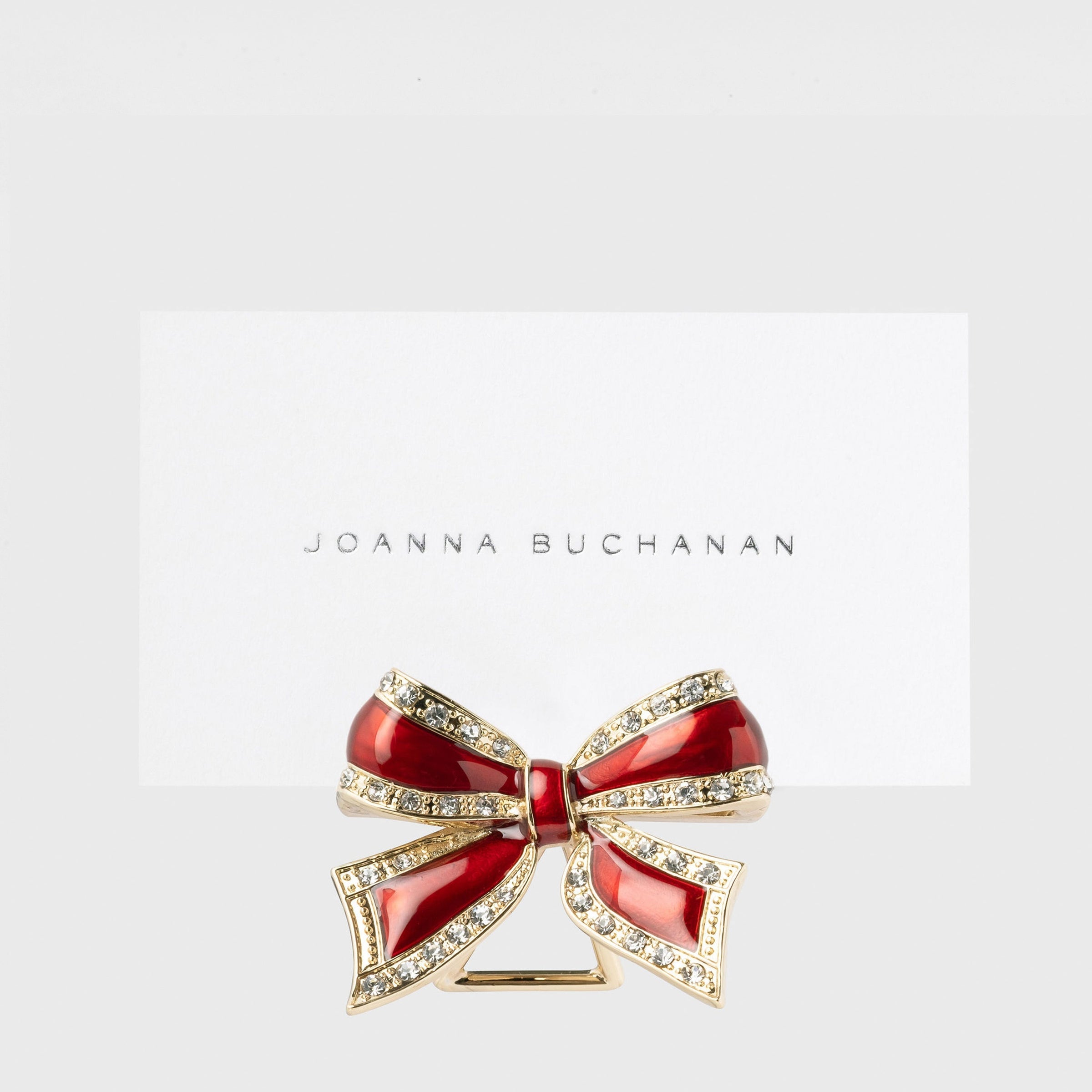 Enamel Bow Placecard Holders - Red (Set of 4)