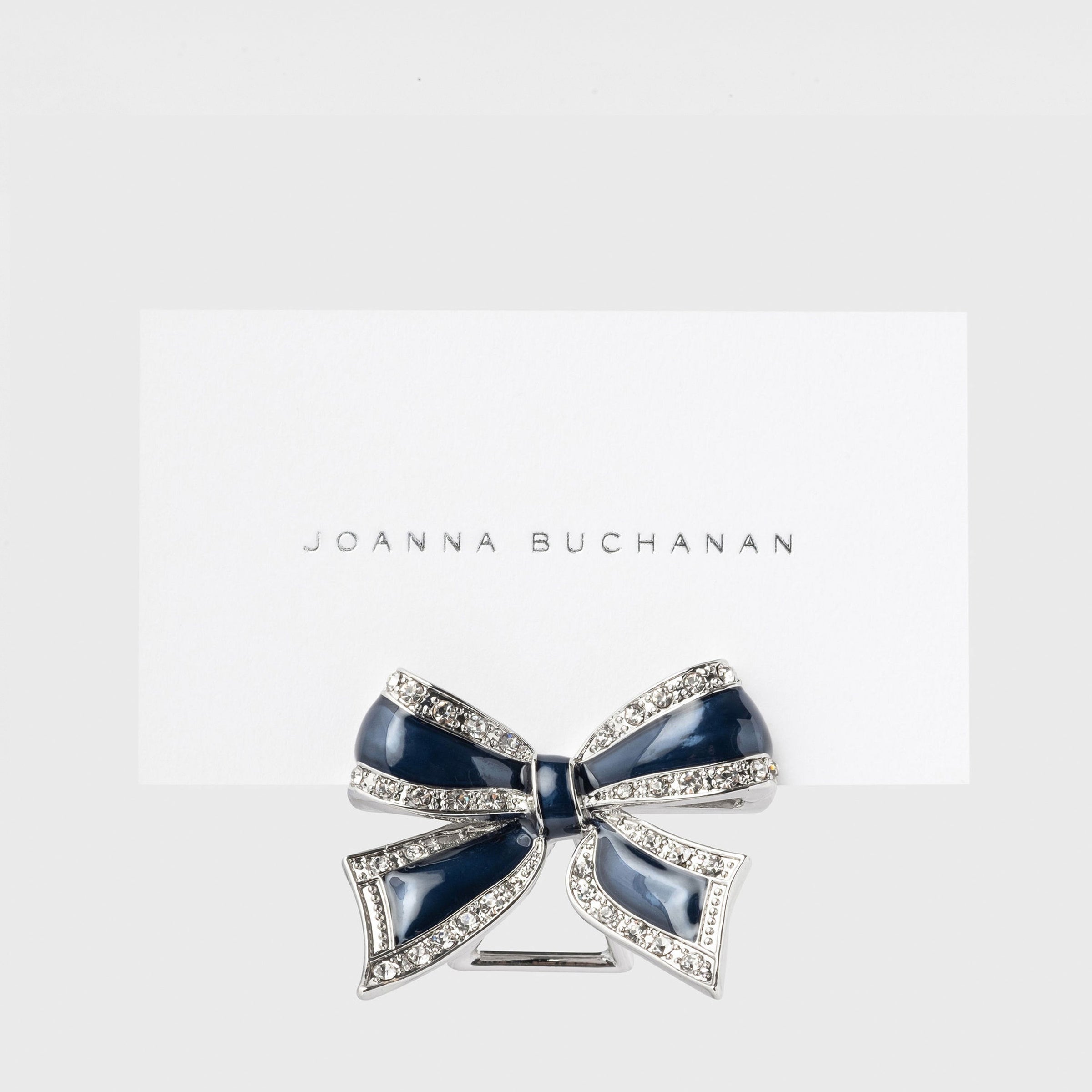 Enamel Bow Placecard Holders - Navy (Set of 4)