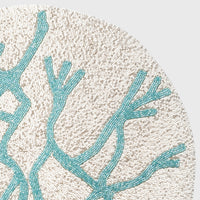 Delicate Coral Hand Beaded Placemat - Turquoise
