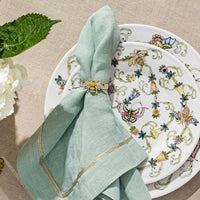 Skinny Stripey Bee Napkin Rings - Green (Set of 4)