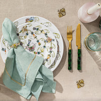 Skinny Stripey Bee Napkin Rings - Green (Set of 4)