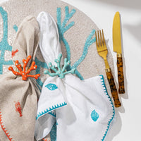 Lobster Embroidered Dinner Napkins - Flax (Set of 2)