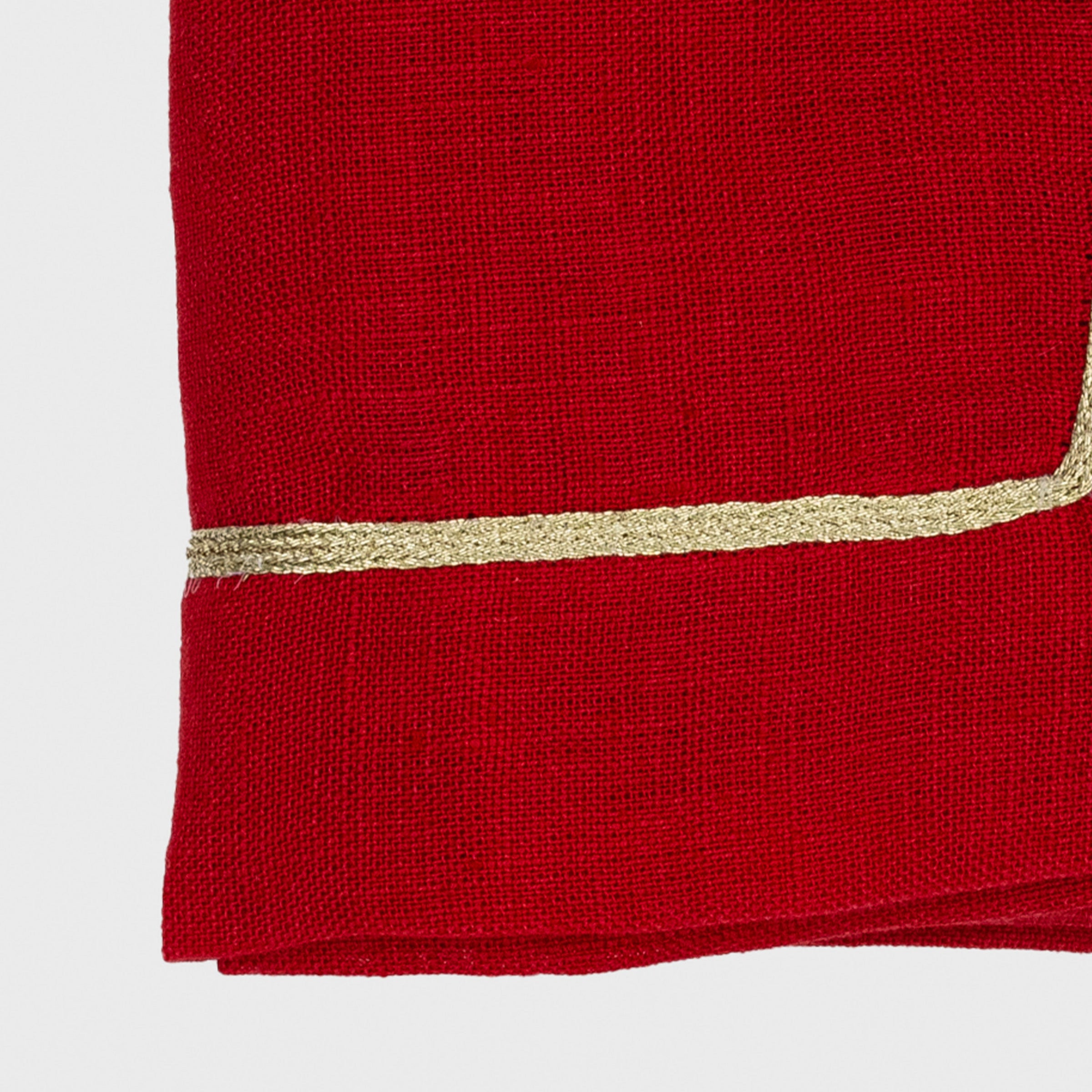 Gold Trim Dinner Napkins - Berry (Set of 2)