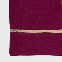 Gold Trim Dinner Napkins - Damson (Set of 2)