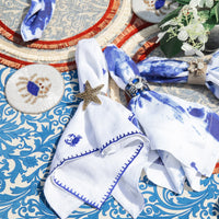 Crab Blue Tortoiseshell Resin Napkin Rings (Set of 4)