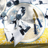 Damask Print Tablecloth - Yellow