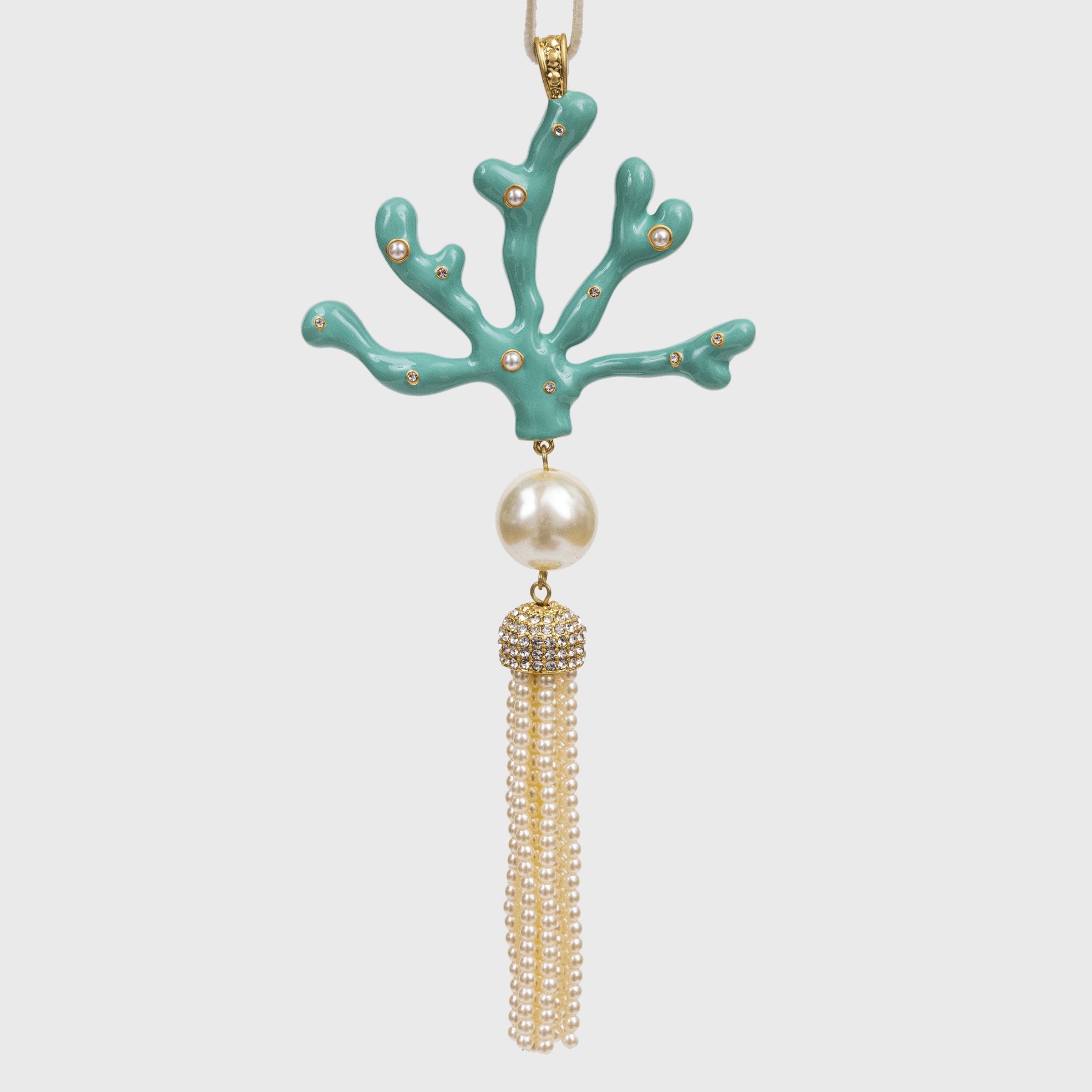 Coral Tassel Hanging Ornament - Turquoise