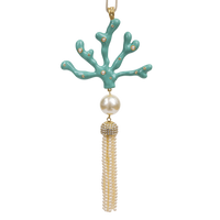 Coral Tassel Hanging Ornament - Turquoise