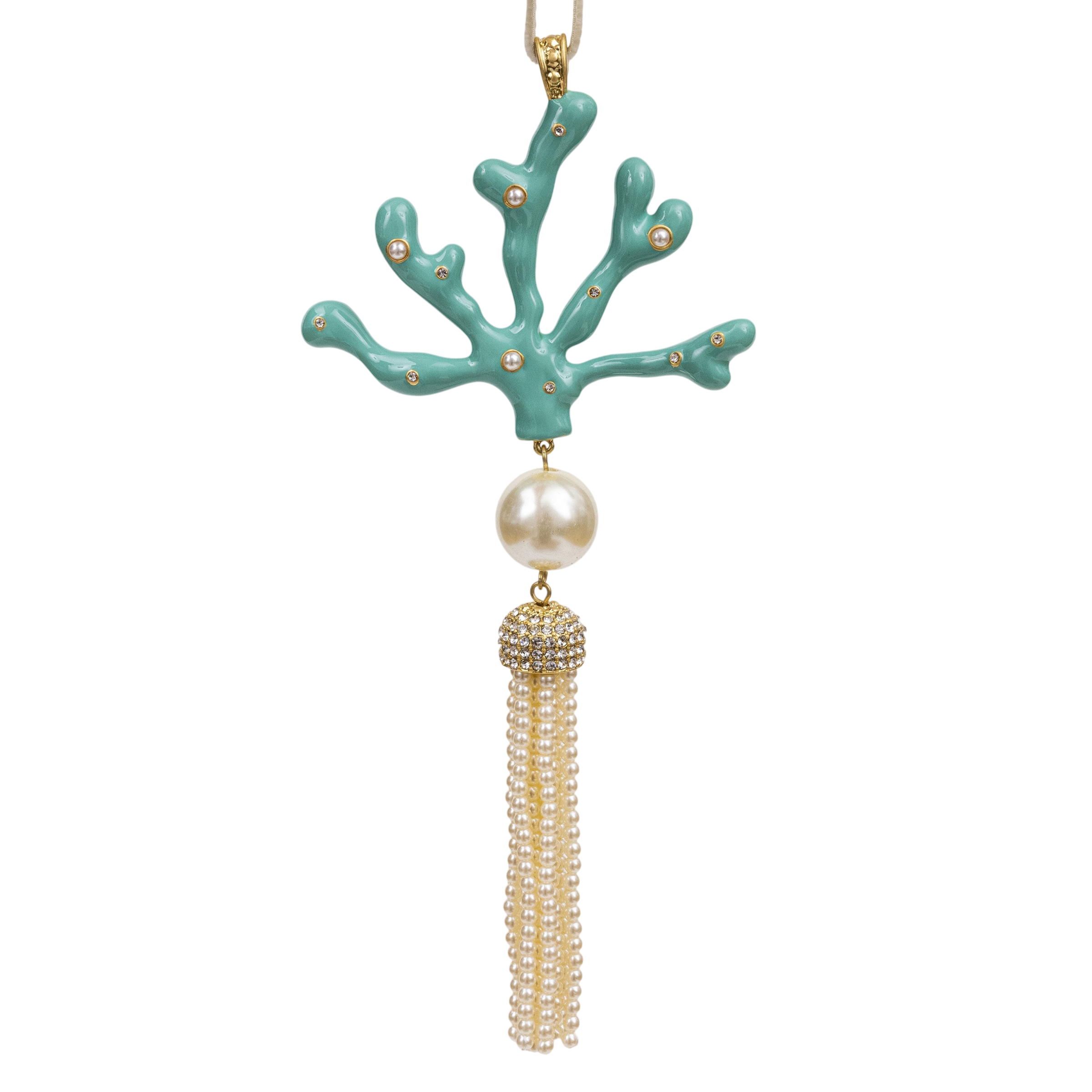 Coral Tassel Hanging Ornament - Turquoise