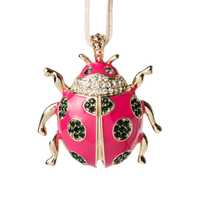 Ladybug hanging ornament, pink