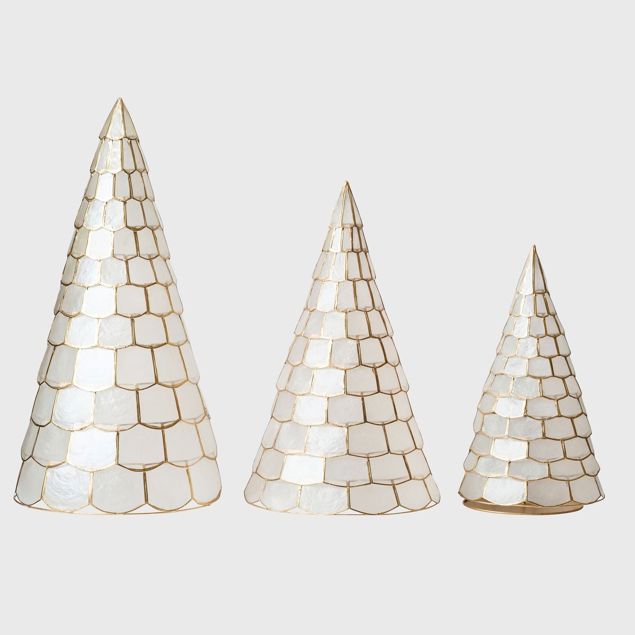 Capiz Trees - White (Set of 3)