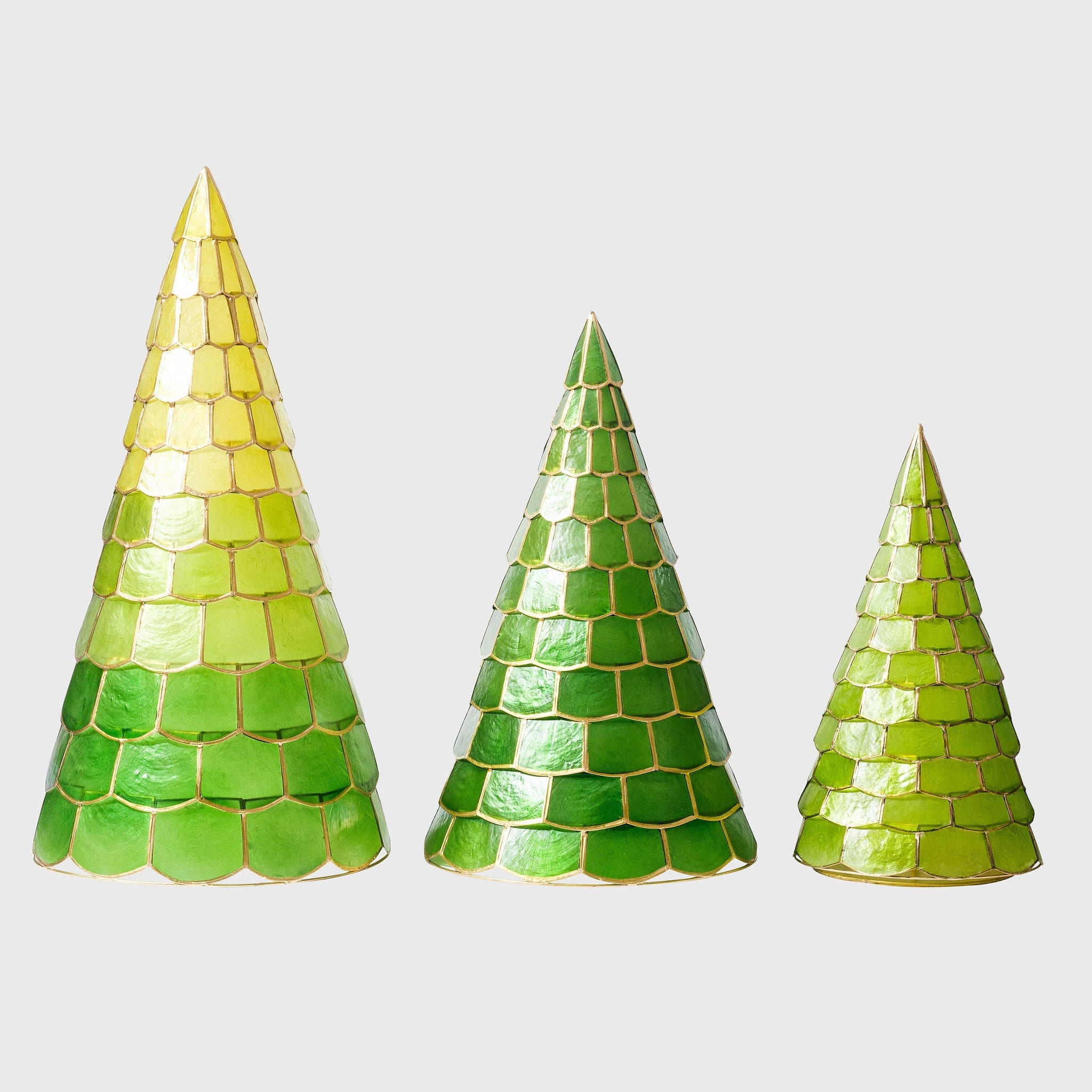 Capiz Trees - Green (Set of 3)