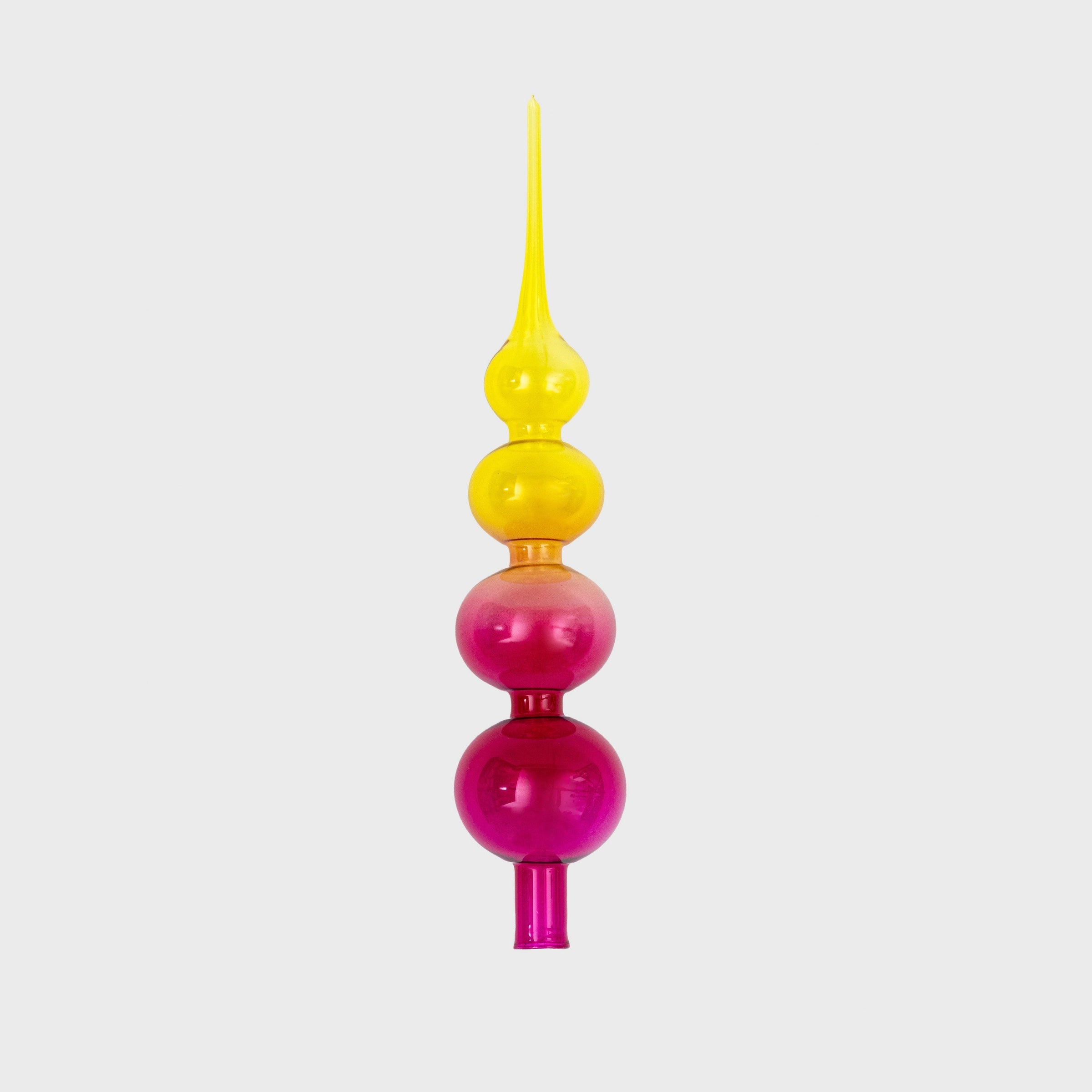 Glass Bubble Ombre Tree Topper - Pink and Citrine