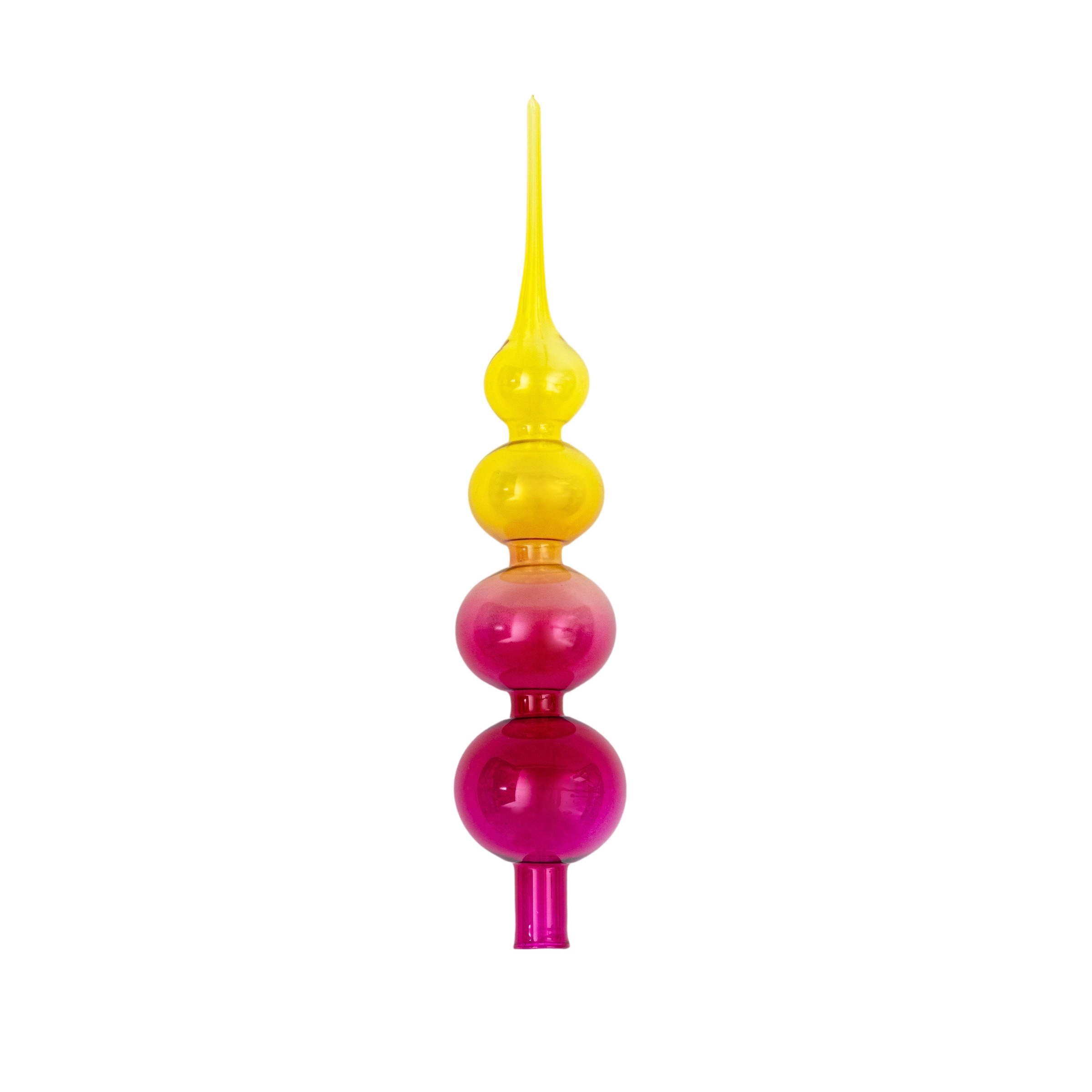 Glass Bubble Ombre Tree Topper - Pink and Citrine
