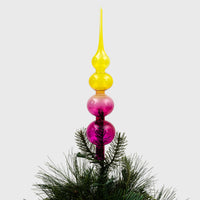 Glass Bubble Ombre Tree Topper - Pink and Citrine