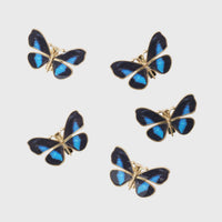Painterly Butterfly Mini Clips - Blue (Set of Five)
