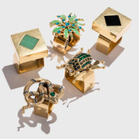 Deco Palm Napkin Rings - Green (Set of 4)