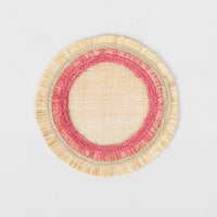 Ruffle Edge Straw Coasters - Pink (Set of 4)