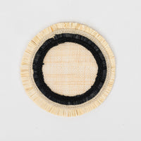 Ruffle Edge Straw Coasters - Black (Set of 4)