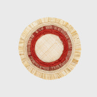 Ruffle Edge Straw Coasters - Red (Set of 4)