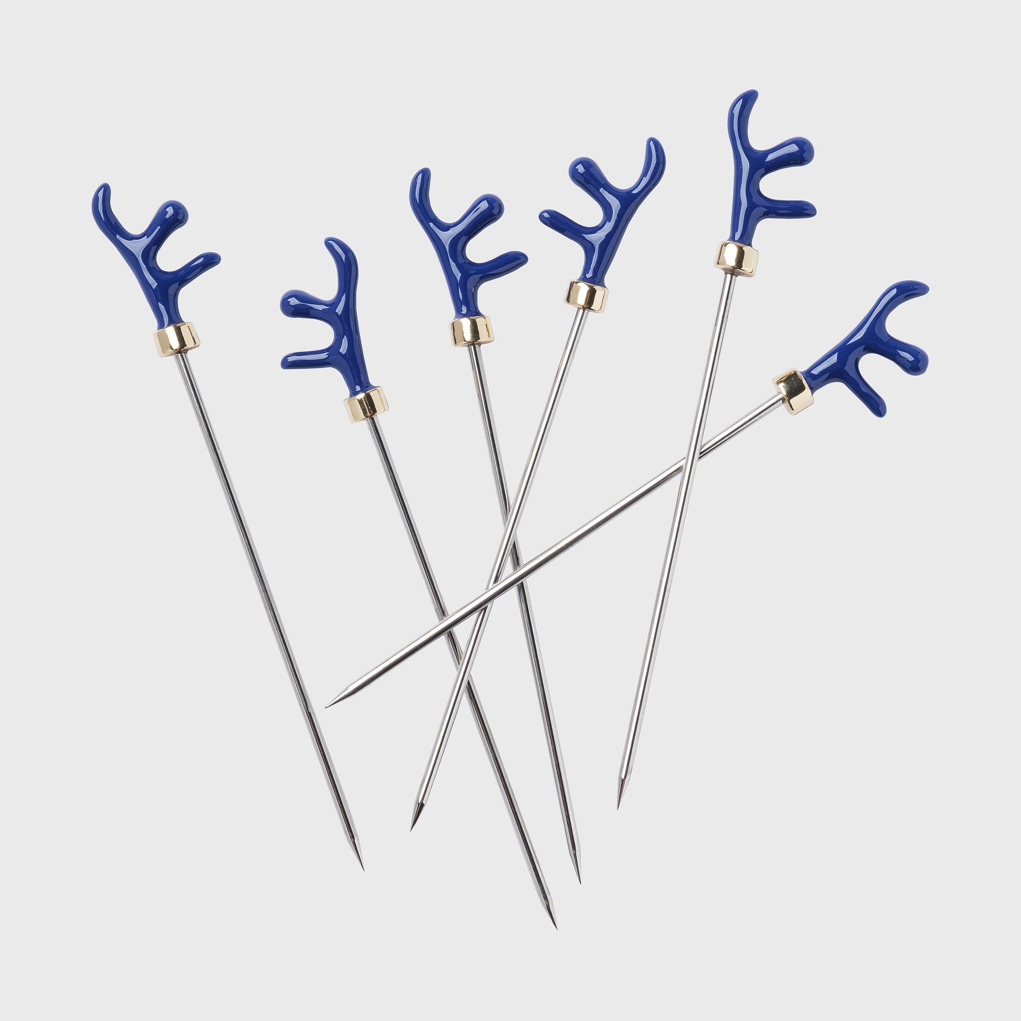 Coral Cocktail Picks - Blue (Set of 6)