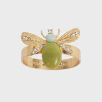 Etched Wing Bug Skinny Napkin Rings - Lemon Jasper (Set of 4)