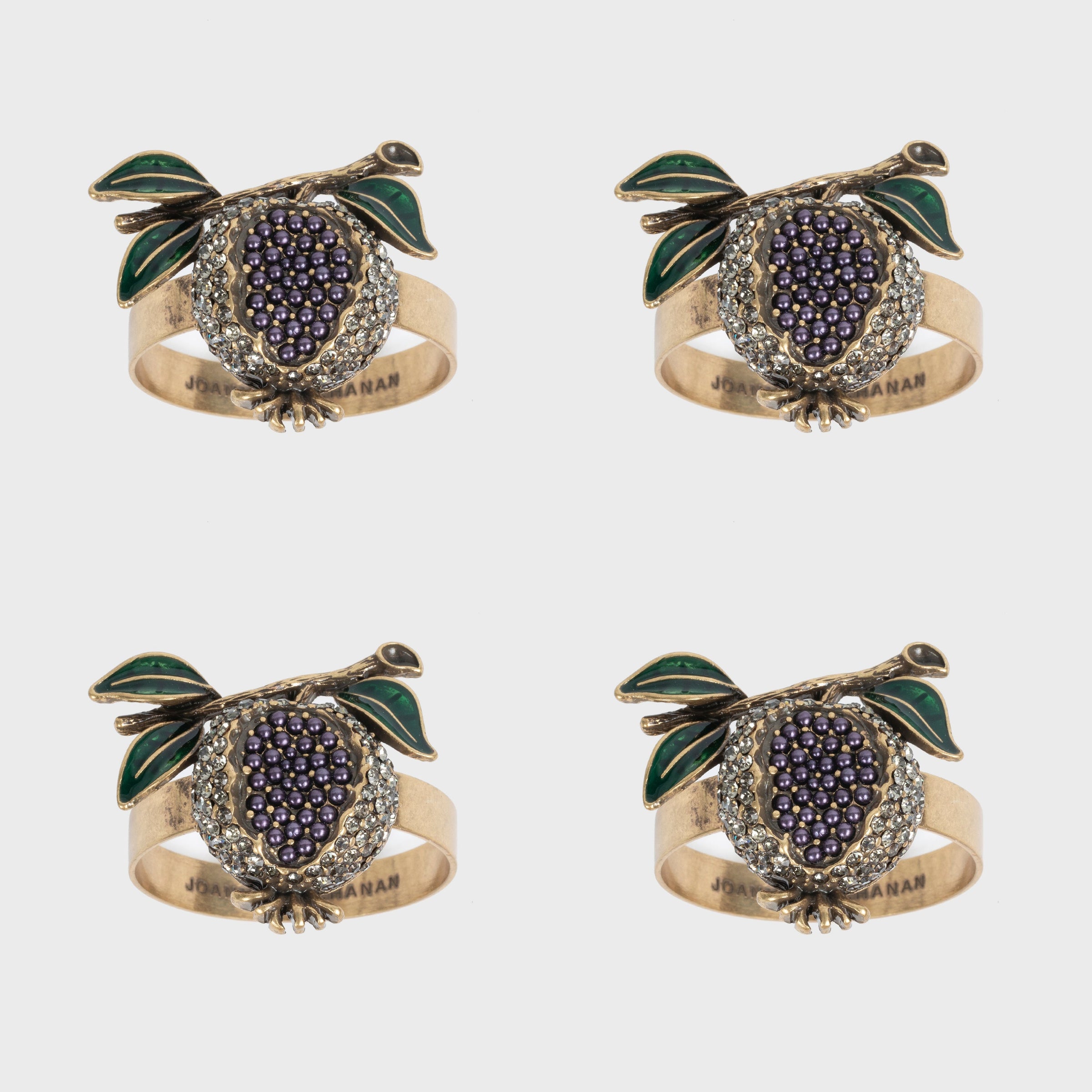 Pomegranate Skinny Napkin Rings (Set of Four)