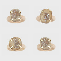 Rustic Druzy Napkin Rings - Natural (Set of 4)