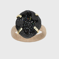 Rustic Druzy Napkin Rings - Black (Set of 4)