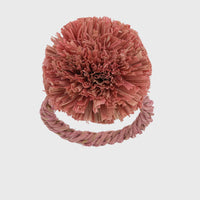 Straw Pompom Napkin Rings - Pink (Set of 4)