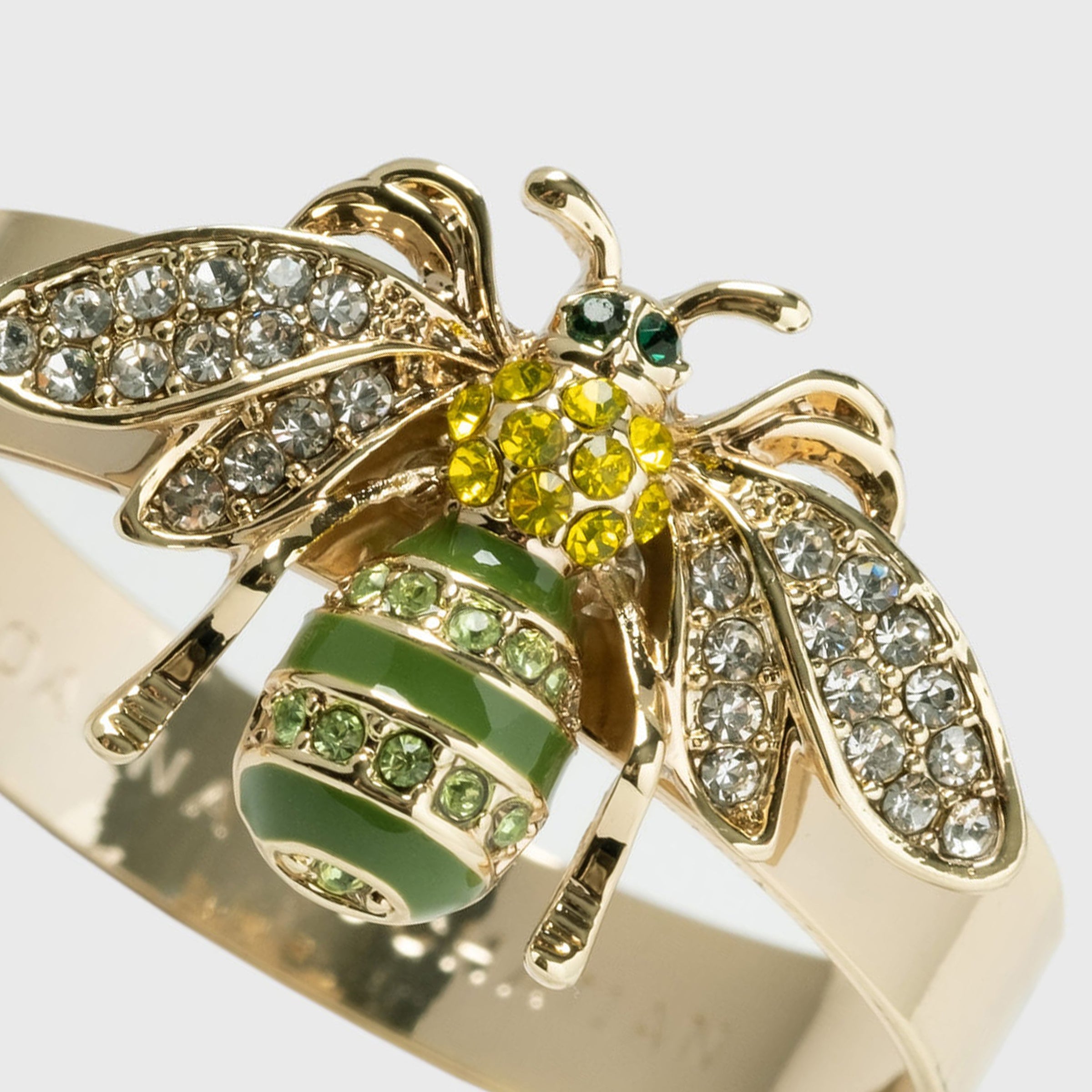 Skinny Stripey Bee Napkin Rings - Green (Set of 4)