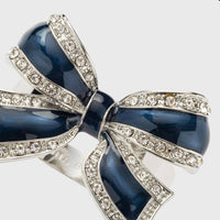 Enamel Bow Skinny Napkin Rings - Navy (Set of 4)
