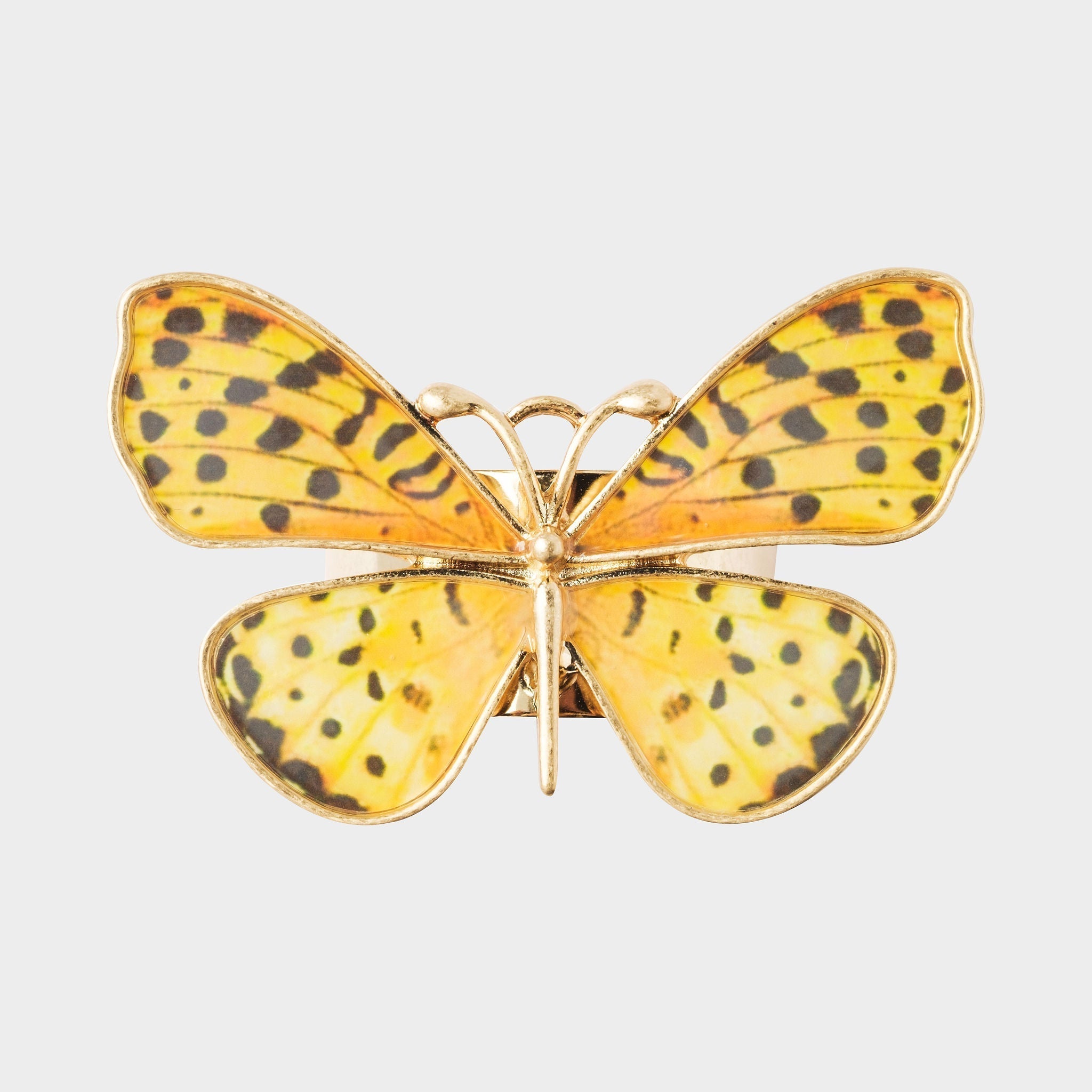 Painterly Butterfly Napkin Rings - Yellow (Set of 4)