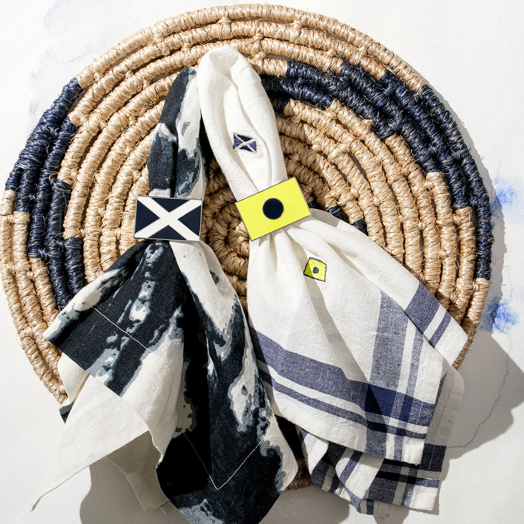 Nautical Flag Napkin Rings - Yellow (Set of 4)