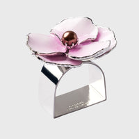 Enamel Flower Napkin Rings - Pink (Set of 4)