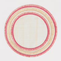 Ruffle Edge Straw Placemats - Pink (Set of 4)