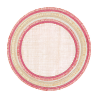 Ruffle Edge Straw Placemats - Pink (Set of 4)