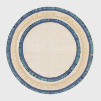 Ruffle Edge Straw Placemats - Indigo (Set of 4)