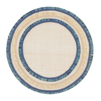 Ruffle Edge Straw Placemats - Indigo (Set of 4)