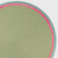 Bright Stripe Hand Beaded Placemat - Seafoam with Pink