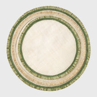 Ruffle Edge Straw Placemats - Green (Set of 4)